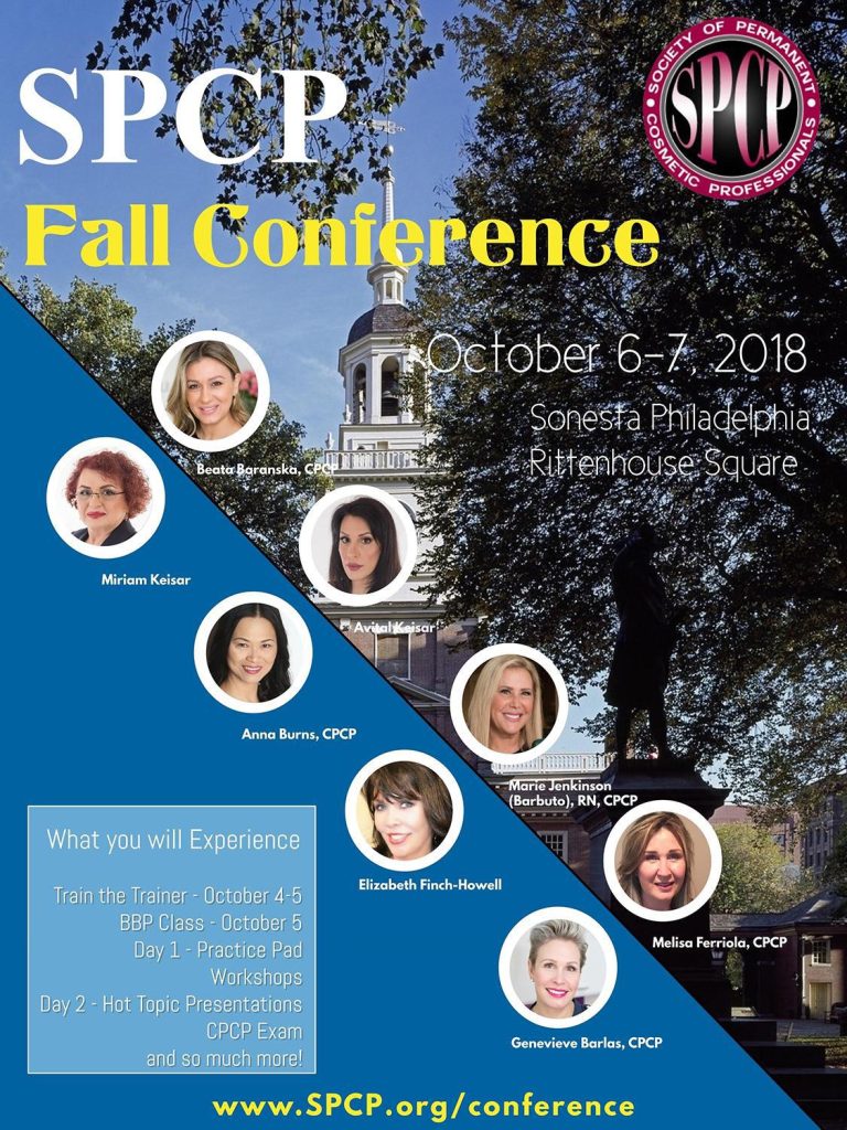 SPCP Fall Conference 2018 invitation flyer, Society of Permanent Cosmetic Professionals