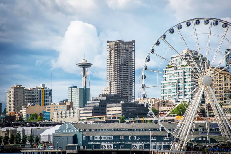 Seattle skyline with the Space Needle for the permanent cosmetics studio location